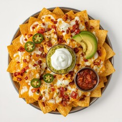 Nachos with Cheese Sauce and Dip