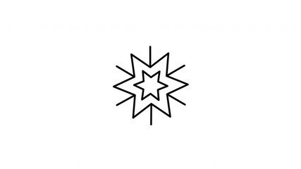 Snowflake. Start, Christmas, Winter, Holiday, Flake. Minimal 4K Animation