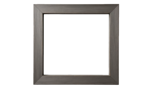 Square Gray Wood Frame on Black Background standard isolated on a transparent background