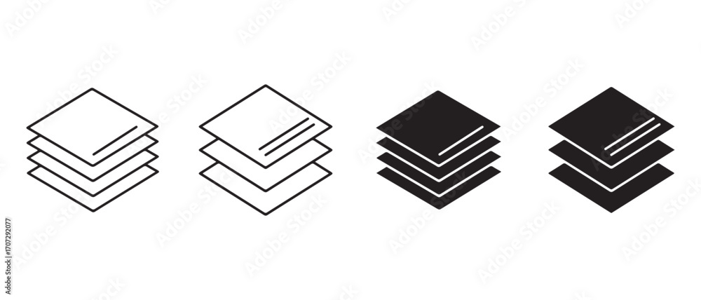 Poster napkins icon set. isolated on white background in vector format.