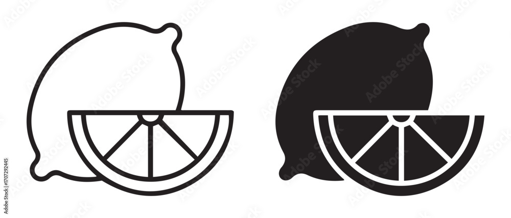 Poster lemon icon set. isolated on white background in vector format for design.