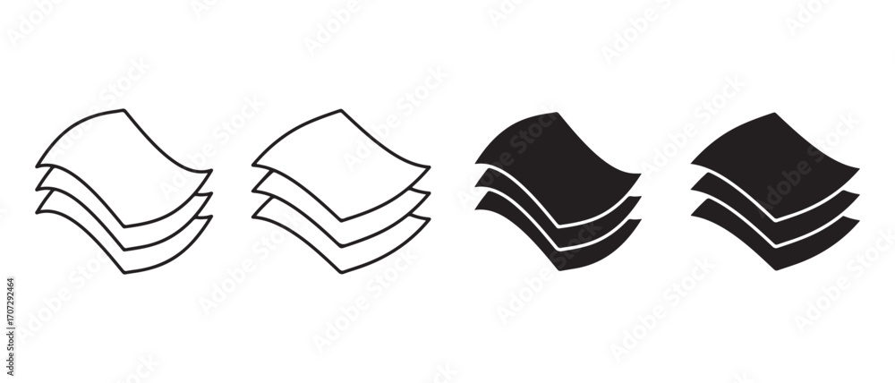 Poster papers icon set. isolated on white background in vector format.