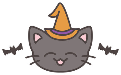 Halloween Black Cat Cartoon Vector 黒猫
