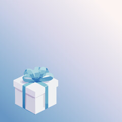 Obraz premium Simple gift box outline icon with ribbon, abstract vector silhouette