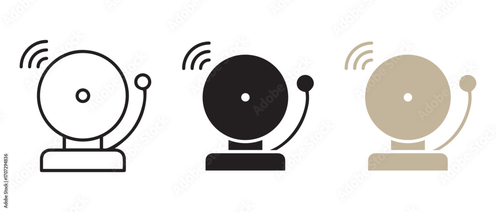 Poster school bell icon set. isolated on white background for web design element.