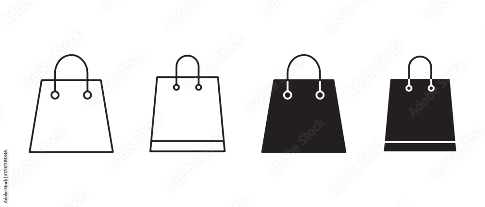 Poster shopping bag icon set. isolated on white background for web design element.