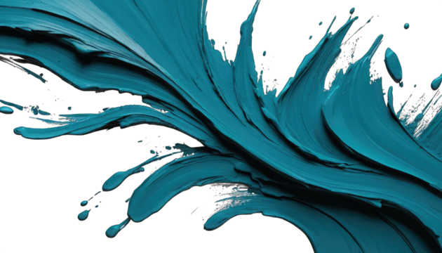 Turquoise Paint Splash on Black Background standard isolated on a transparent background