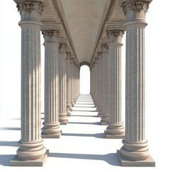 Classic columns like those in ancient Rome or Greece. A realistic design for old buildings.
