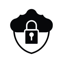 Cloud With Shield Lock Icon