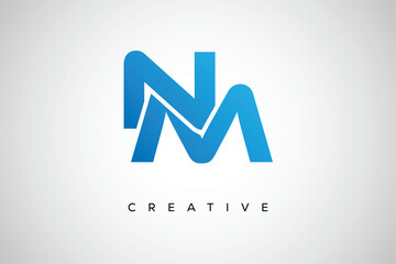NM Creative Monogram Lettermark Logo &ndash; Modern Branding Design & Business Identity