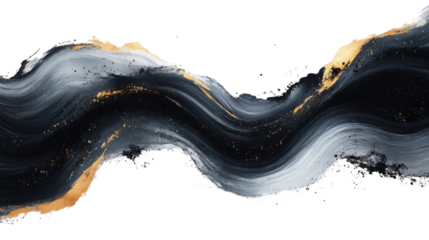 Black ink brush stroke, hand-drawn watercolor splash paint abstract background vector illustration on a white background. Vector illustration