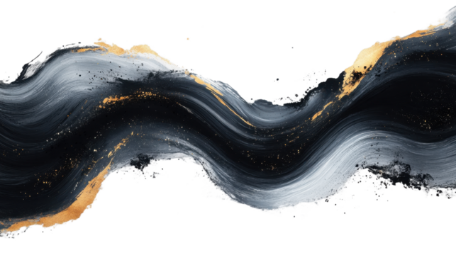 Black ink brush stroke, hand-drawn watercolor splash paint abstract background vector illustration on a white background. Vector illustration