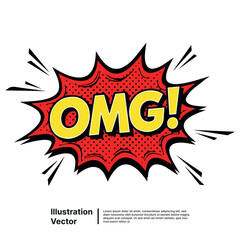 Pop Art OMG! Speech Bubble Illustration for Comic Book Style Backgrounds
