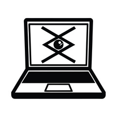 Laptop With Privacy Eye Crossed