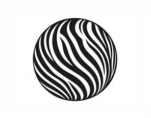 Zebra-striped sphere graphic
