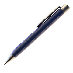 Dark Blue Metallic Mechanical Pencil on Transparent Background