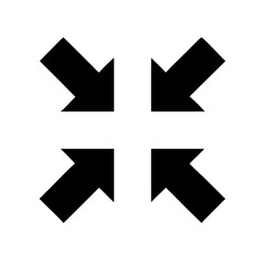 Obraz premium Collapse arrows solid icon on white background