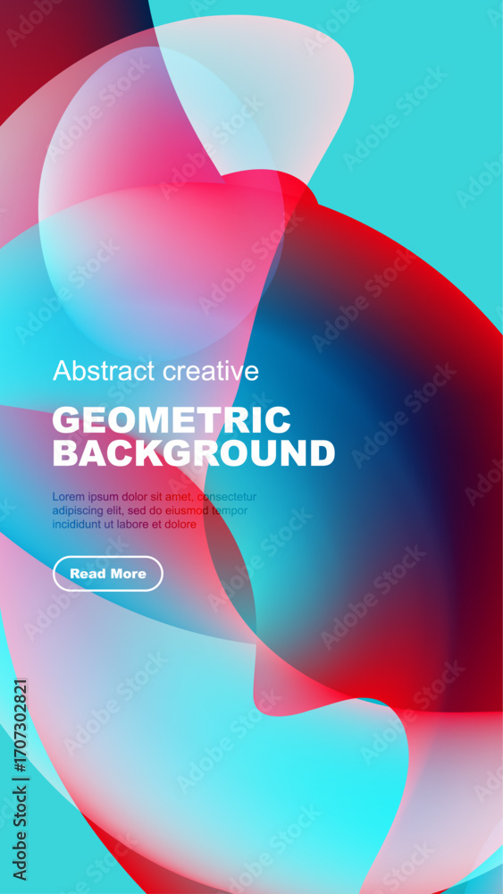 Leinwandbilder vibrant overlapping shapes create dynamic abstract background. text present, button visible. modern 