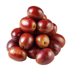 Fototapeta premium A pile of brown jujube fruits, white background