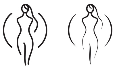 Vector icon of a stylized female figure representing wellness beauty or health suitable for spa fitness and lifestyle themes
