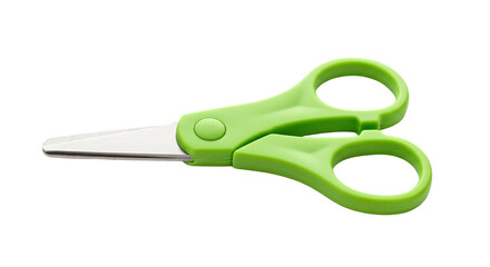Green plastic children safety scissors.