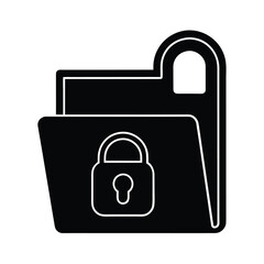 Privacy Lock On Folder Flat Vector