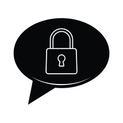 Secure Message Bubble Lock Icon