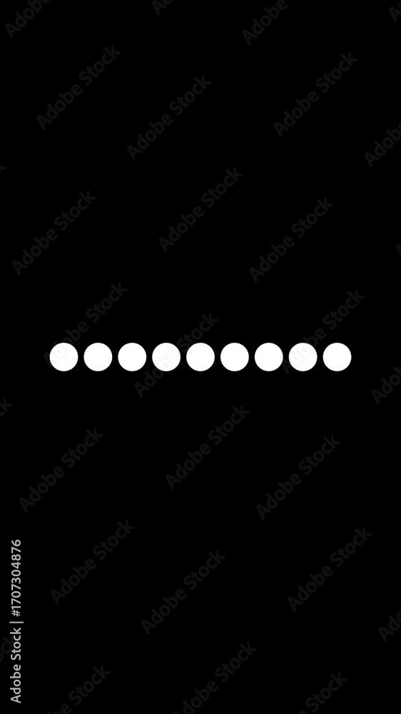 Aufkleber animated white circles forming rising curve on black background vertical video. minimalistic animati