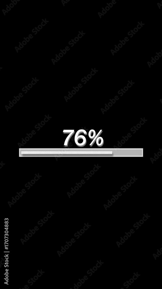 Aufkleber minimalist progress bar design animation vertical video. progress bar showing thirty seven percent c