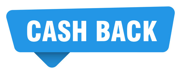 cash back sticker. cash back blue sign isolated on transpatent background