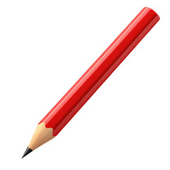 Red Pencil on Transparent Background