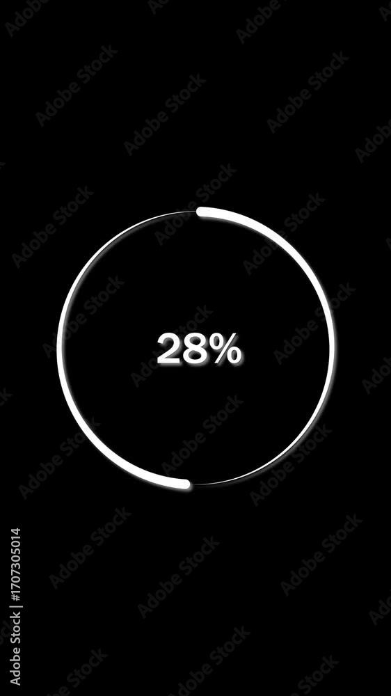 Aufkleber spinning dashed white circle animation for loading and processing vertical video. animated circle pr