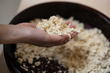 手打ちうどん　生地作り