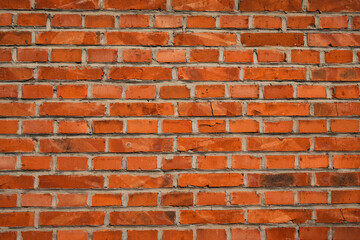 Close-up of a Red Brick Wall with Horizontal Pattern