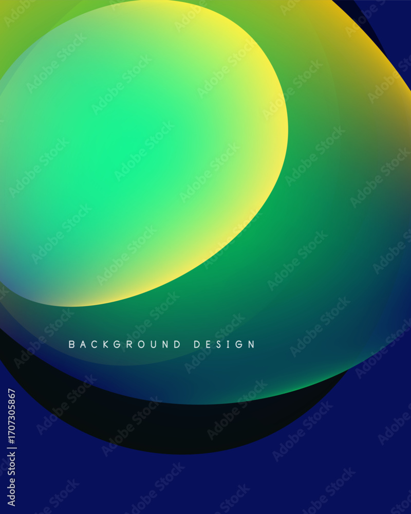 Poster abstract gradients create flowing shapes. vivid colors blend, forming dynamic visual composition. mo