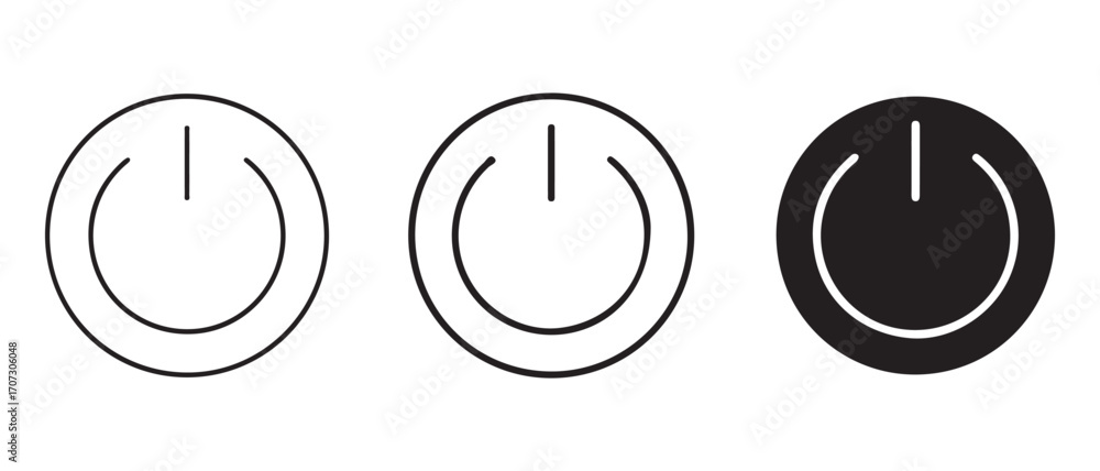 Poster power button icon. isolated on white background for electronic device and machinery.