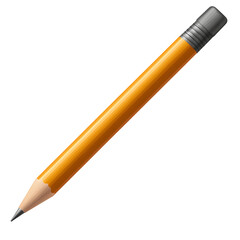 Yellow Graphite Pencil on Transparent Background