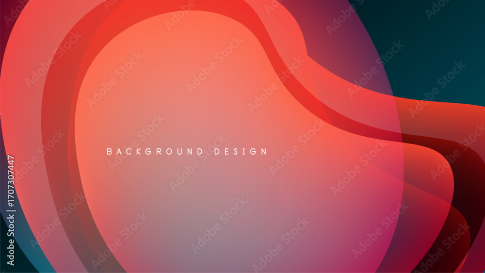 Poster abstract fluid shapes, vibrant colors blend. gradient layers create dynamic visual effect. modern de