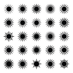 Sun Icons: A Collection of Sunshine, Summer, and Warmth, set of vector floral elements
