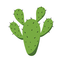 Vibrant green prickly cactus with spikes – flat illustration