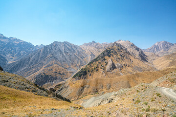 Fototapeta premium The scenic view of Reşko summit in the Sat (Cilo) mountains, Serpel and Horgedim plateau with its glaciers and glacier rivers in Hakkari, Turkey.