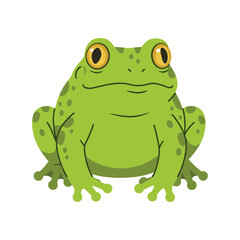 Obraz premium Cartoon green frog with spots – flat illustration