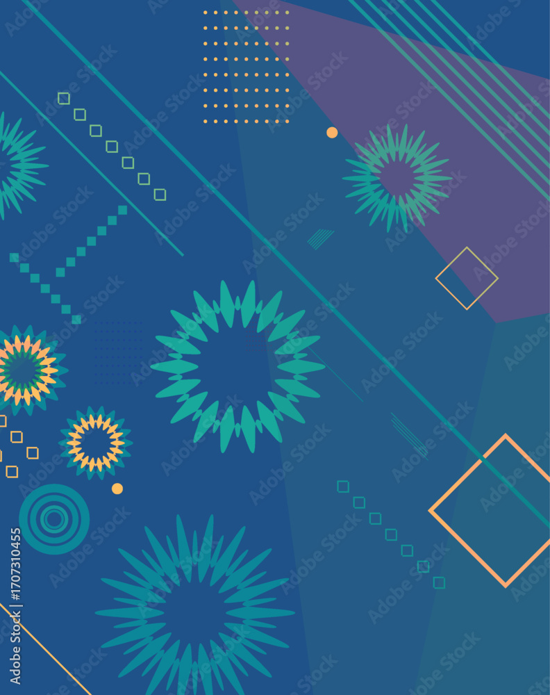 Aufkleber abstract gradient background with geometric shapes and elements. gradient shapes composition. beauti