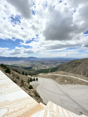 Panorama of white marble stone