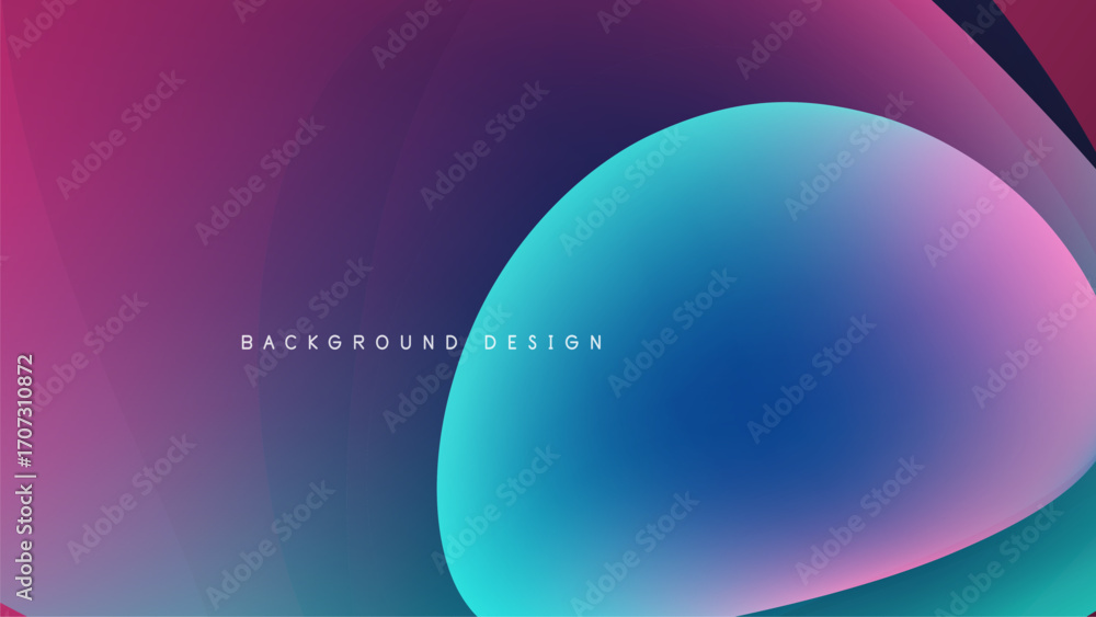 Aufkleber abstract fluid shapes overlap, creating vibrant color gradients. dark background emphasizes bright b