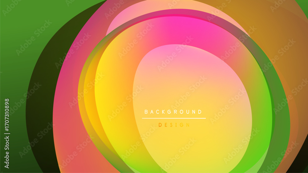 Poster abstract colorful layers create circular design. gradient hues blend, forming vibrant visual impact 