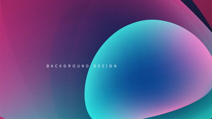 Abstract fluid shapes overlap, creating vibrant color gradients. Dark background emphasizes bright blues, purples, pinks. Modern design element.