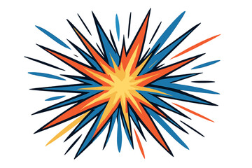 Explosion comic pop art vector illustration. Bang and pow blast. Abstract burst of lines radiating from center creating dynamic energy. Starburst cartoon icon or symbol.