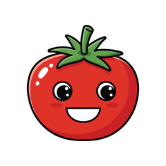 Obraz premium Smiling cartoon tomato with happy expression – flat illustration