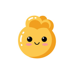 Fototapeta premium Cute cartoon popcorn with smiling face – flat illustration